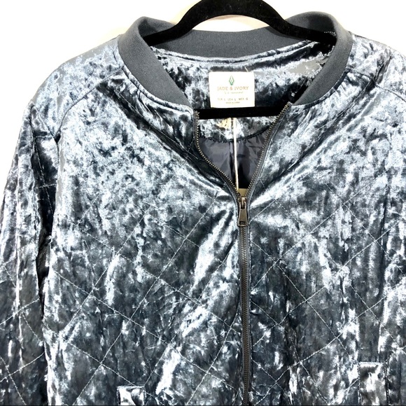 NWT Jade & Ivory Blue Velvet Jacket - Picture 5 of 10